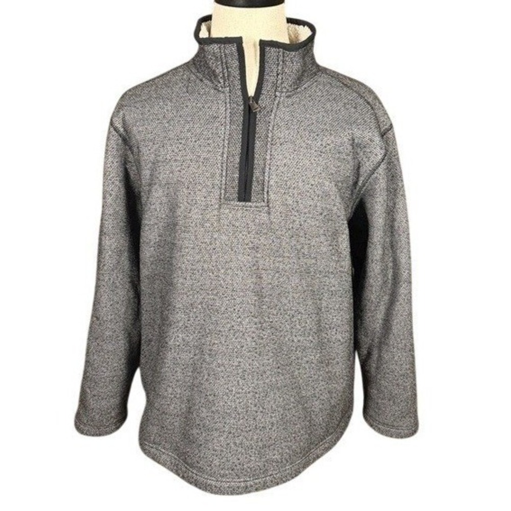 Orvis Pullover Mens XXL Classic Collection Gray Sherpa Lined Quarter Zip‎ NEW